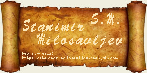 Stanimir Milosavljev vizit kartica